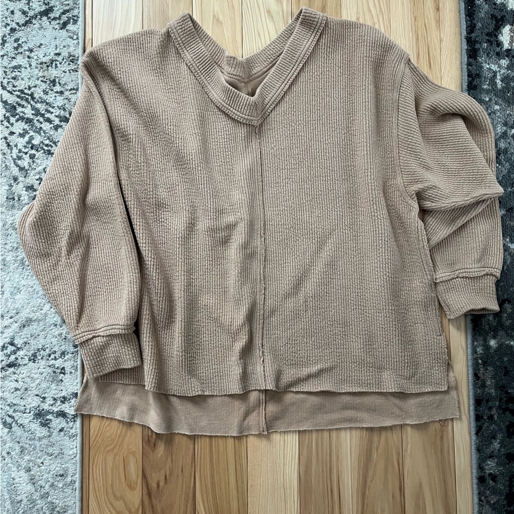 Aerie Taupe Knit Pullover